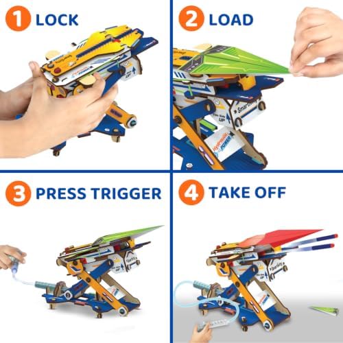 Smartivity 2in1 Hydraulic Aeroplane & Dart Launcher STEM Kit Ages 6-14 - Image 3