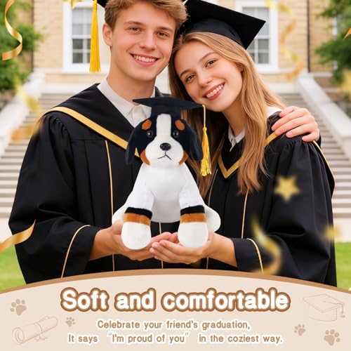 Blank Bernese Mountain Dog with Graduation Cap Toys Autograph Stuffed Dog Class of 2026 Graduated Plush Stuffed Teddy Animal Dog for Graduation Day Gift(Bernese Mountain Dog) - Image 7