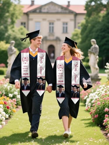 Dicodes Custom Graduation Stole Class of 2026 Personalized Graduation Sash Graduation Gift and Keepsake with Photo Text - Image 6
