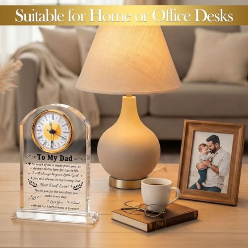 Landical to My Dad Clock Gifts from Daughter Son Acrylic Gift for Father - Image 5