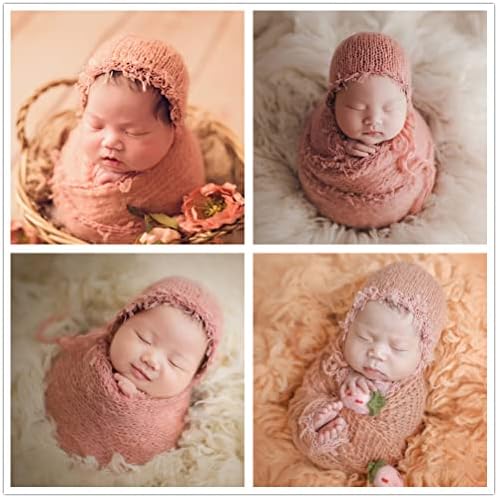 Baby Photography Props Luxurious Lace Hat with Blanket (Orange) - Image 5