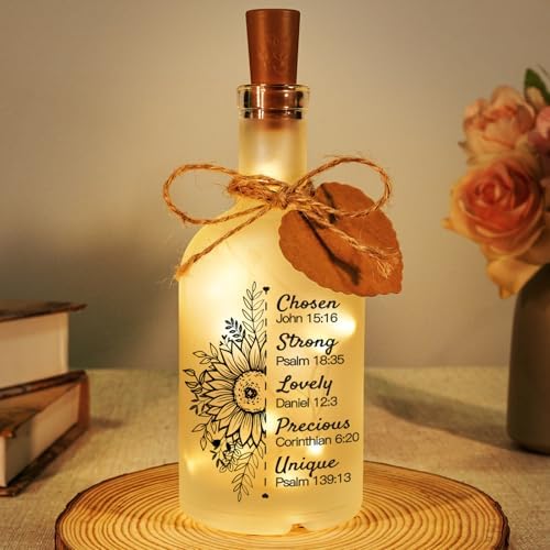 Vetbuosa Christian Gifts for Women - Decorative Bottle Night Light, Religious Gifts for Women with Bible Verse Prayer Inspirational Birthday Christmas Presents for Friends Sister Coworkers by Vetbuosa