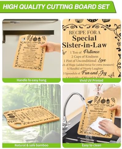 Sister in Law Birthday Gifts, Gifts for Sister in Law Cutting Board - Image 3