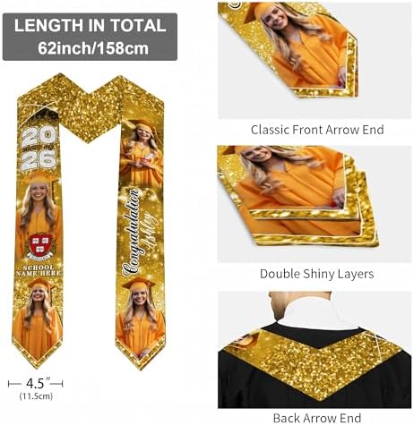 D-Story RN Graduation Stole Custom Nursing Stole Registered Nurse BSN MSN Graduation Sash Class of 2026 - Image 2
