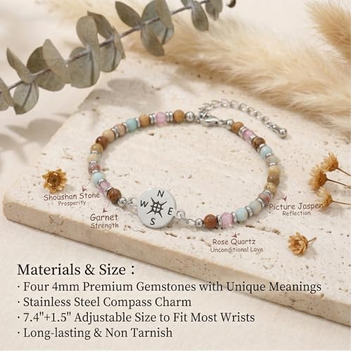 2026 Graduation Gift for Her - Inspirational Compass Bracelet with Card - Jewelry Gifts for Teen Girls, Women, High School, College & Masters Degree Graduates - Image 4