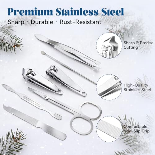 Sawysine 12 Set Bulk Winter Gift 7 In1 Stainless Nail Clippers Manicure Set - Image 5