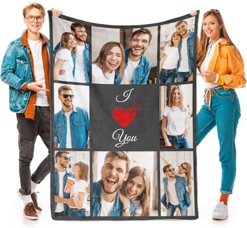 inkArts I Love You Gifts for Couple, Personalized Girlfriend, Custom Blanket with Photos, Blankets Pictures, Photo Using My Own Personalised Christmas by inkArts
