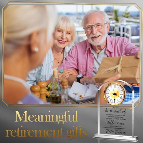 Landical Retirement Clock Gifts for Women Men Happy Desk Acrylic Clock - Image 6