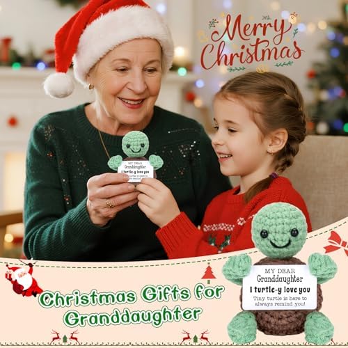 4THFARMES Mini Funny Turtle Granddaughter Gifts from Grandma Grandpa, Birthday Gifts for Granddaughter from Grandparents, I Love You Small Cute Stuff Things, Handmade Emotional Positive Turtle - Image 6