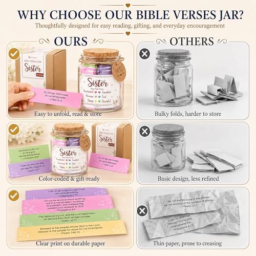 Bible Verses Jar for Sister – Graduation Day Gifts for Sister, Birthday Gifts for Sisters, Christian Gift for Women, Girls - Image 2