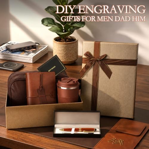 7 Pcs Gift Set for Men 17oz Tumbler Notebook Bag Pen,Brown - Image 4