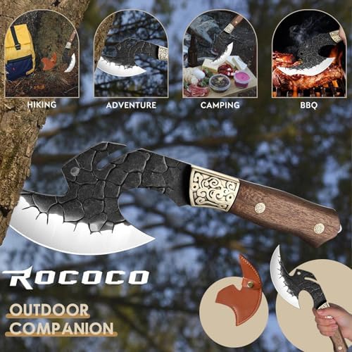 ROCOCO Viking Cleaver Knife Birthday - Full Tang Kitchen Axe Gift Men - Image 6