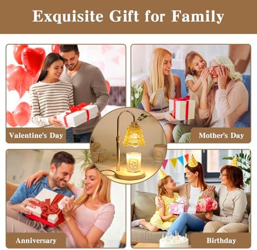 GEEZO Fragrance Candle Warmer Lamp，Electric Candle Warmer with Timer & Dimmer，Mom Christmas Birthday Gifts for Women, House Warming Gifts New Home Bedroom Decor - Image 5