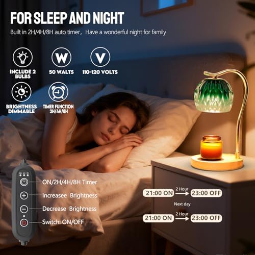 GEEZO Fragrance Candle Warmer Lamp，Electric Candle Warmer with Timer & Dimmer，Mom Christmas Birthday Gifts for Women, House Warming Gifts New Home Bedroom Decor - Image 2
