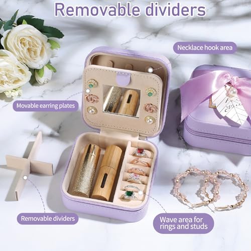 AYGXU Travel Jewelry Box for Women and Girls - Small Case With Initial A-Z - Teacher Gifts - Image 4