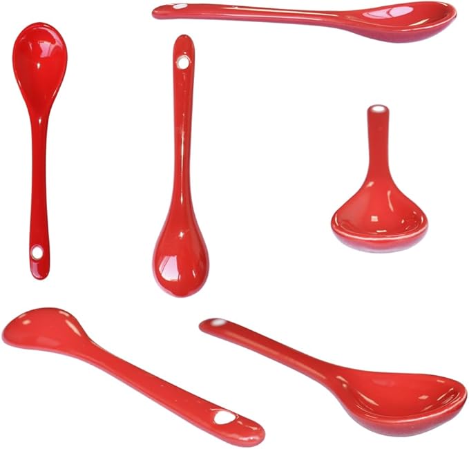 8 Color Porcelain Egg Spoons Ceramic Spoons 5 inch Coffee Dessert Yogurt Tea Milky Tea