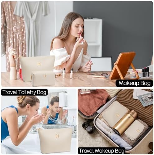 Gifts for Women Girls Personalized Initial Travel Makeup Bag - Image 6