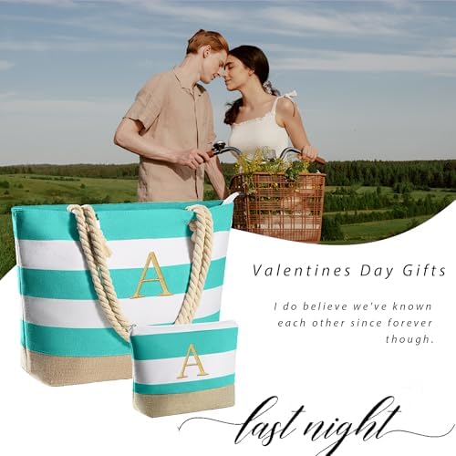 YOOLIFE Beach Bags for Women - Travel Canvas Beach Tote, Pool Waterproof Bag, Travel Essentials, Gifts for Women Birthday - Image 3