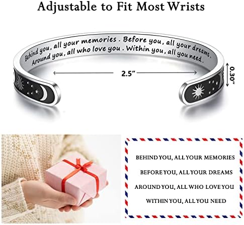 TONY & SANDY Inspirational Bracelets for Women Teen Girls Personalized Gifts for Daughter Granddaughter Mom Sister Friends Stainless Steel Engraved Cuff Birthday Easter Christmas - Image 5