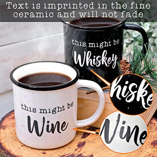 This Might Be Whiskey This Might Be Wine Mug Set of 2, 11 Ounce Couple Mug - Image 4