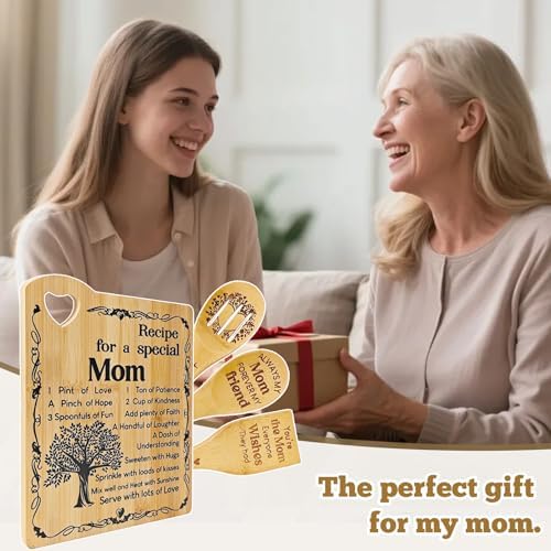 Mom Birthday Gifts - "Recipe for a Special Mom" Cutting Board Set(Heart Ed) - Image 3