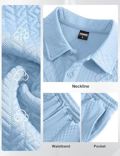 Men's 2 Pieces Outfits Casual Polo Shirt and Shorts Set Collar Athletic Jogging Summer Tracksuit - Image 6