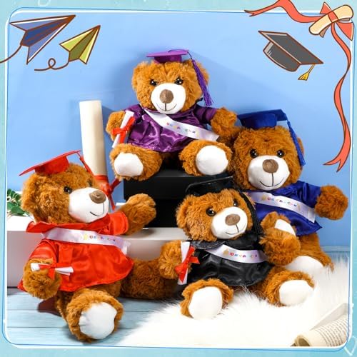 Foilswirl Graduation Bear 2026 with Gown Cap Tassel Graduation Stuffed Animal Plush Bear Toy for Class of 2026 Prek Preschool Kindergarten High School College Graduate Gift (14”, Royal Blue) - Image 4