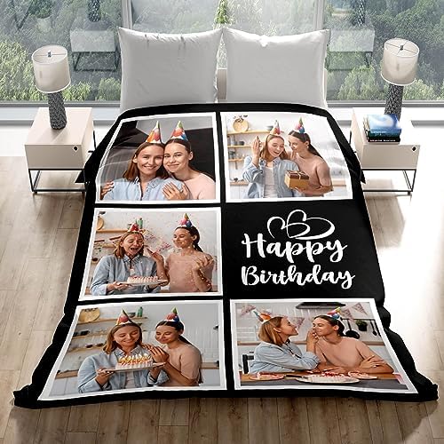 inkArts Personalized Birthday Gifts for Women, Custom Blankets with Photos, Personalized Blanket with Photos & Text, Personalized Photo Blankets - Image 2
