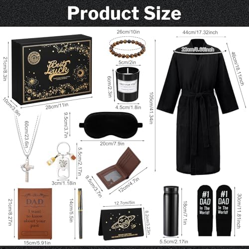 13 Pcs Birthday Gifts Baskets for Men Gifts Set for Christmas, Brown - Image 2