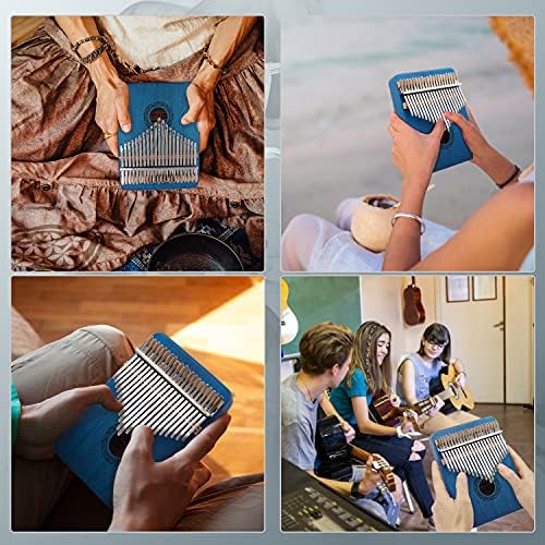 Kalimba Thumb Piano,YUNDIE Portable 21 Keys Mbira Finger Piano with Tune Hammer and Instruction,Musical Instruments Gift for Adult Beginners Professional(Blue) - Image 5