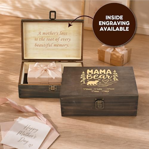 Personalized Mama Bear Memory Box, Engraved Gift for Mom or Grandma - Image 4