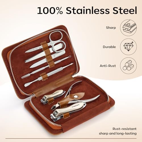 FAMILIFE Stainless Steel Manicure Set 8-in-1 Professional Nail Clipper Kit - Image 2