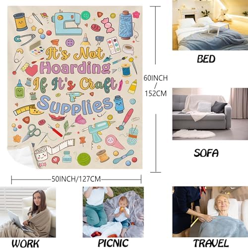 QOJUYO Craft Gifts for Women Men, Gift for Crafters, Sewing Blanket 60"x50" - Image 2