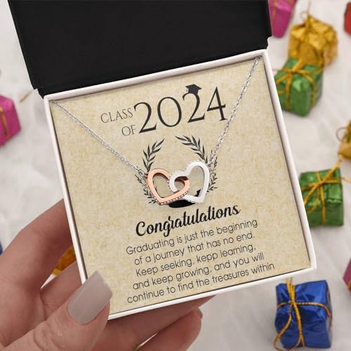 VIRAGIL 2023 Graduation Gifts for Her, Class of 2024 Love Knot Sterling Silver Pendant Necklace Senior College Graduation Jewelry Gifts for Girl Daughter - Image 3