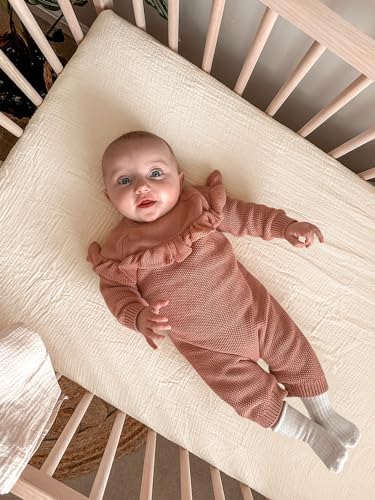 Muslin Bassinet Sheets 2 Pack, 33" x 17", (Beige & Cream) - Image 6