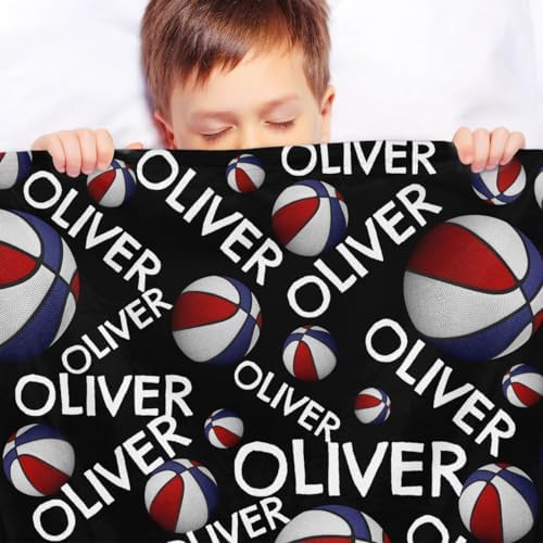 Personalized Baby Blankets for Girls Boys, Custom Baby Blanket with Name Swaddle Toddler Fleece Blanket Personalized Gift Red Blue Soccer Text - Image 4
