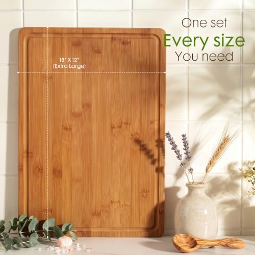 Astercook Deep-Carbonized Bamboo Cutting Boards for Kitchen - Image 2