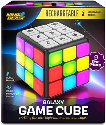 Ninja Blast Rechargeable Game Activity Cube - Toys for Boys and Girls - 9 Fun Brain & Memory Games - Birthday Gifts for Age 6, 7, 8, 9, 10, 11, 12 Year Old Kids Teens - Best Boy Toy Gift Ideas by Ninja+Blast