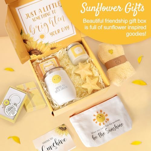 Get Well Soon Gift Baskets for Women, 9pcs Care Package for Women, After Surgery Recovery Gifts, Feel Better Set Thinking Of You - Sending You Hug Sunshine Box for Sick Friend - Image 2