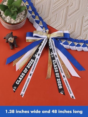 TFTAFAN Graduation Ribbon Lei Graduation Leis Necklace Class of 2026 Graduation Necklace Braided Necklace Graduation Gift Party Accessories for Women and Men - Image 3