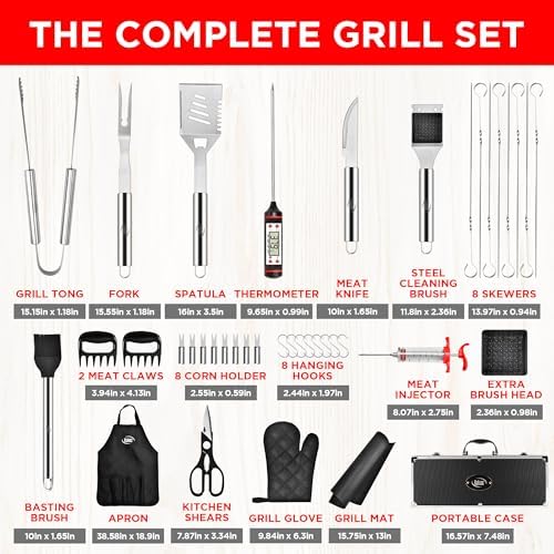 Kaluns BBQ Accessories, Complete Grill Set Dad Gifts for Fathers Day, 40 Pcs Premium Heavy Duty Stainless Steel Barbecue Grill Accessories for Outdoor Grill Gifts for Men - Image 4
