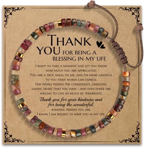 AGOT Thank You Gifts for Women: Teacher Appreciation Office Gifts for Coworkers Employee Boss Lady Manager Colleague Natural Stone Bracelet by AGOT