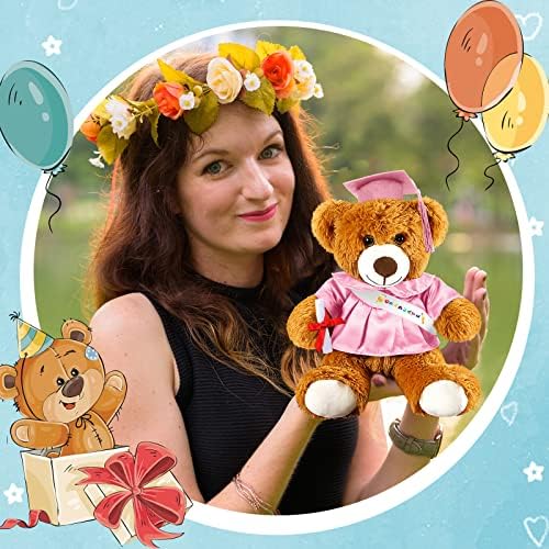 Foilswirl Graduation Bear 2026 with Gown Cap Tassel 9” Pink Graduation Stuffed Animal Plush Bear Toy for Class of 2026 Prek Preschool Kindergarten High School College Graduate Gift - Image 5