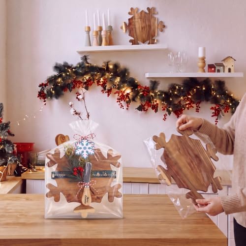 7 Pcs Christmas Cutting Board Gift Set with Cheese Knife,Snowflake - Image 5