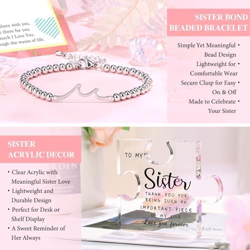Sisters Gifts from Sister Birthday Gifts for Sisters Adult Funny Gift Ideas for Best Sister Ever Meaningful Gift for Siblings Cool Little Sis Present Set for Women Older Younger Sis Who Has Everything - Image 6