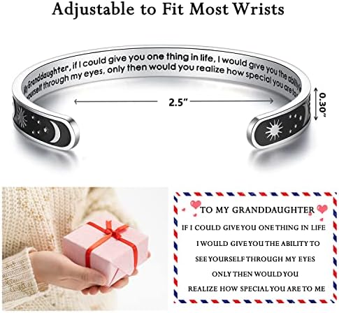 TONY & SANDY Inspirational Bracelets for Women Teen Girls Personalized Gifts for Daughter Granddaughter Mom Sister Friends Stainless Steel Engraved Cuff Birthday Easter Christmas - Image 5