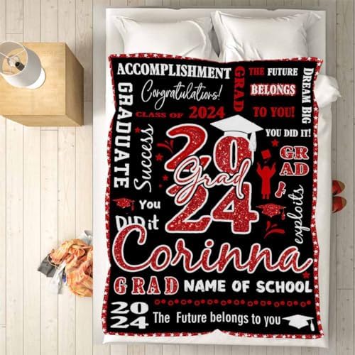 Class of 2024 Gifts Soft Using My Own Photos Personalized Blanket with Pictures Graduation Gifts for Best Friends, Personalized Graduation 2024 Blanket Blanket Customized 43x56inch - Image 5