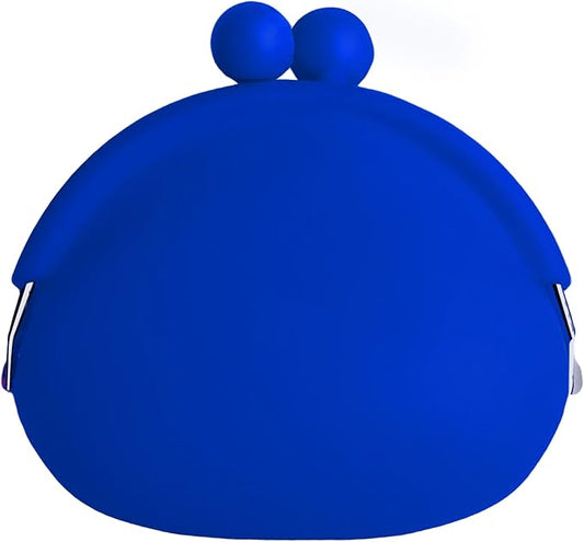 Coin Purse for Women – Silicone Small Coin Pouch with Kiss Lock for Coins, Keys, Lipstick, and Earphones – Mini Cute Change Purse, Coin Purse & Pouch for Daily Life, Cars, Travel, Party (Cobalt Blue)