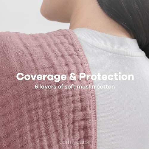 Comfy Cubs Muslin Burp Cloths 20x10" 10 Pack, Baby Burp Cloths - Mauve - Image 5