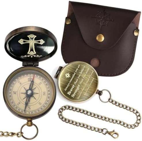 Compass - Luxury Unique Bible Verse/Graduation Gifts/Gifts for Veterans Day, College, High School, Cool Birthday Gift Idea for Son, Boys, Motivational Greeting Card Included by Unknown
